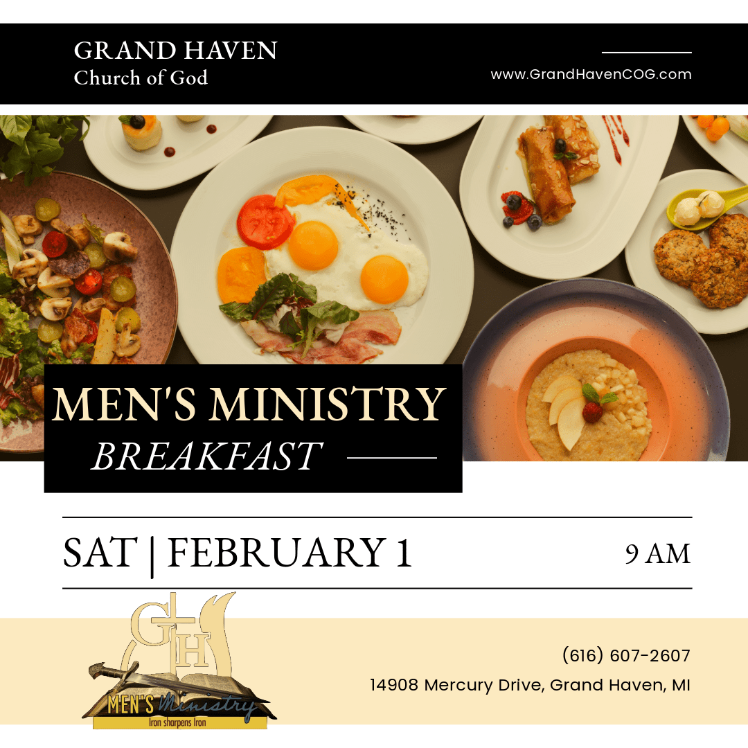 Men’s ministry breakfast promo
